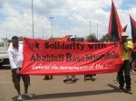 Anarchist banners at Abahlali baseMjondolo Solidarity March, Jo’burg, 5 December 2009